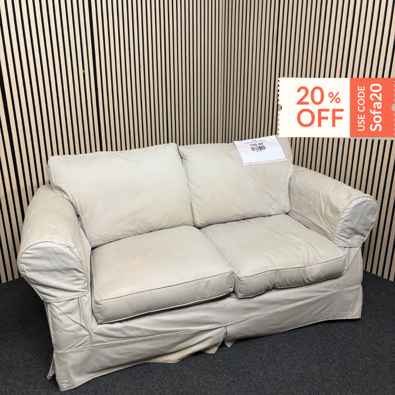 2 seater oatmeal fabric sofa 3126