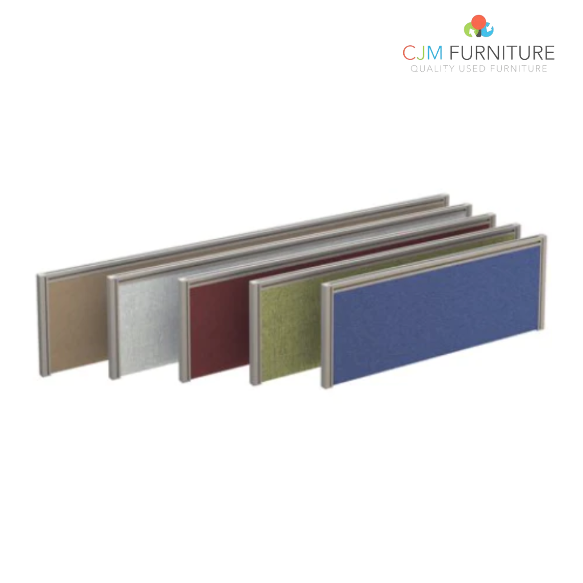 Straight desktop fabric screen - Various finishes  (1800mm Wide x 400mm High)