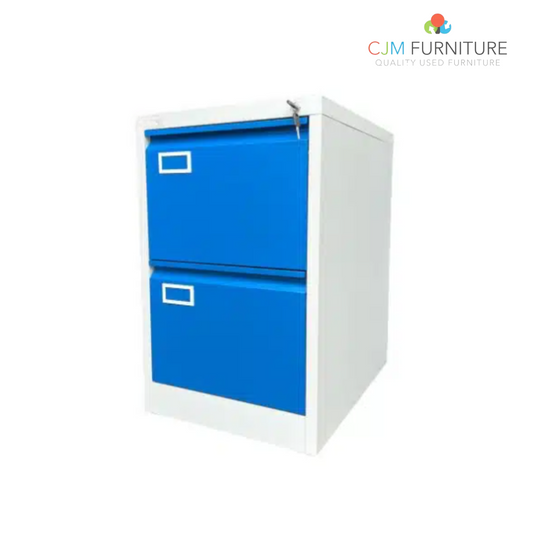 NEW 2 drawer metal filing cabinet in grey and blue  metal or coffee cream metal complete with keys 720mm high x 460mm wide x 620mm deep