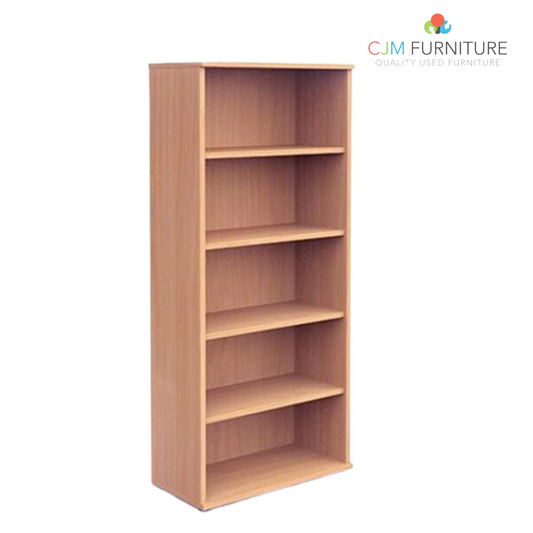(BRAND NEW AVAILABLE IN WHITE OR BEECH ONLY) 2000H Bookcase, 5 Adjustable Shelves, 2000H x 400D x 800W