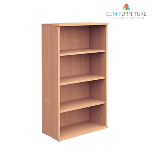(BRAND NEW AVAILABLE IN WHITE OR BEECH ONLY)  1600 Bookcase, 4 Adjustable Shelves, 1600H x 400D x 800W