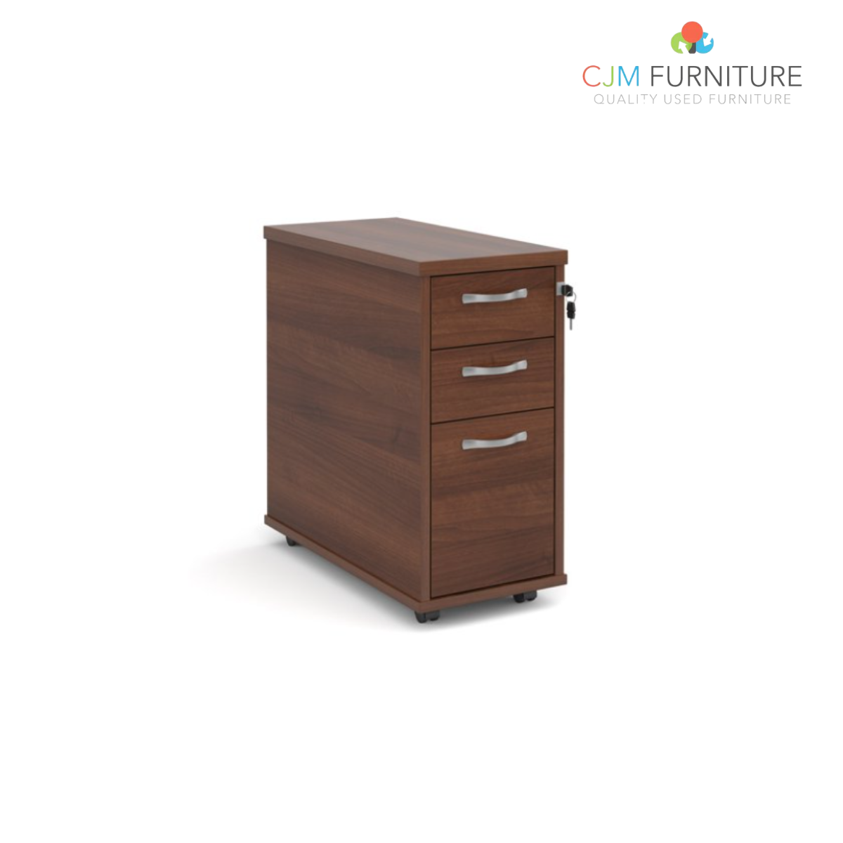 2 or 3 drawer slim wooden mobile pedestal