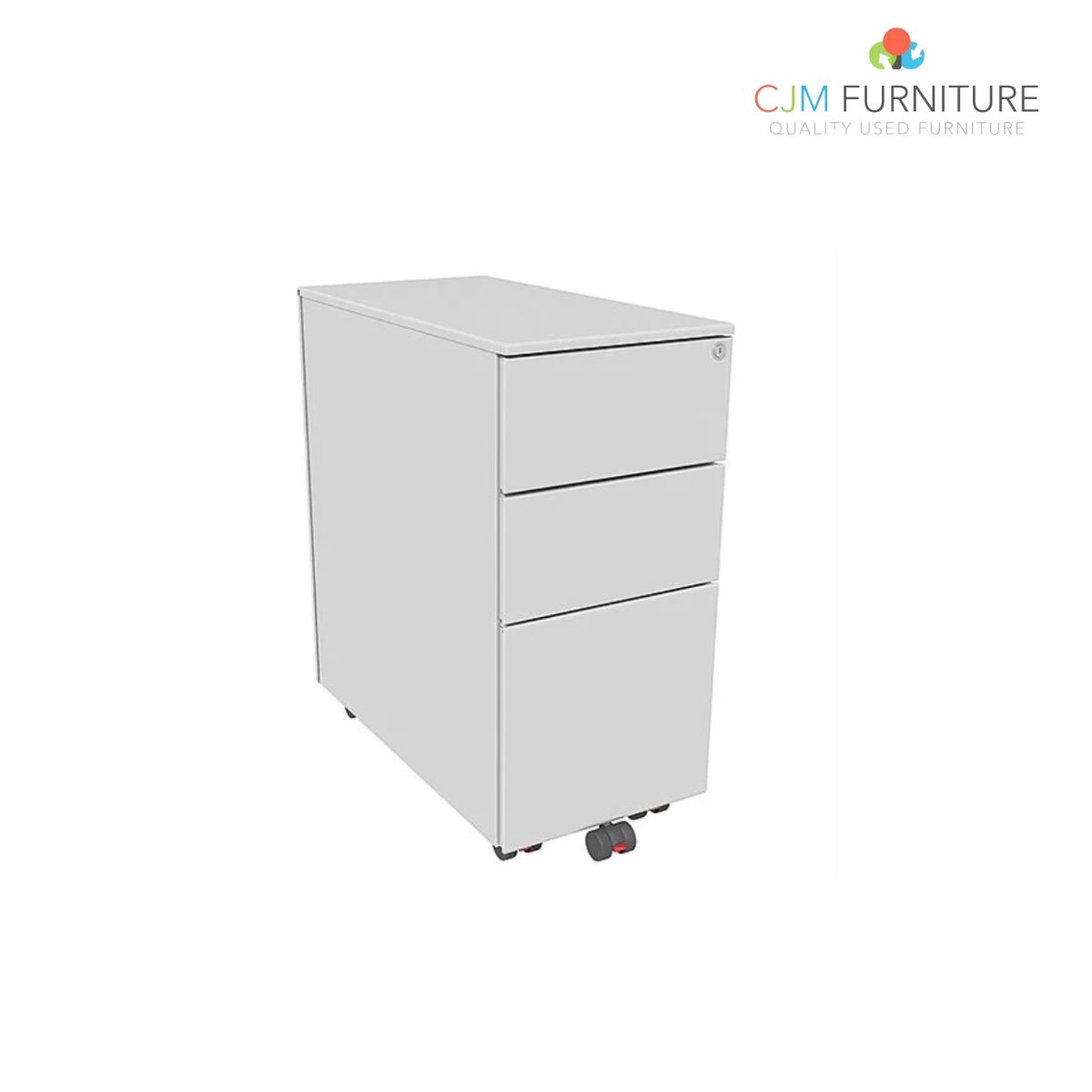 2 or 3 drawer slim metal mobile pedestal