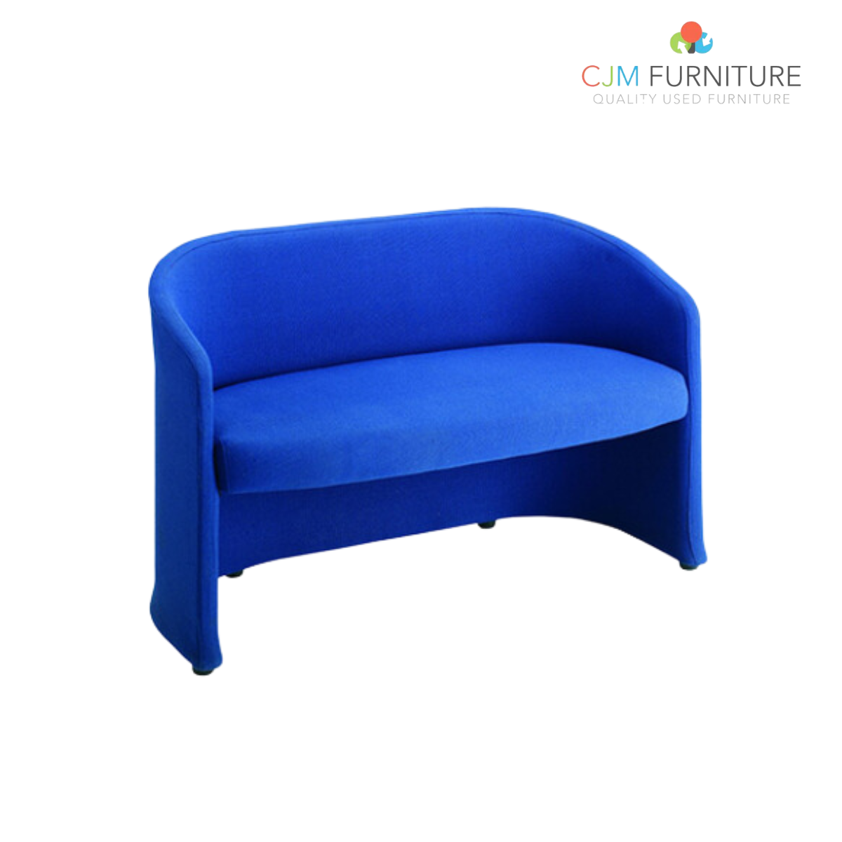 Slender 2 seater fabric reception tub sofa