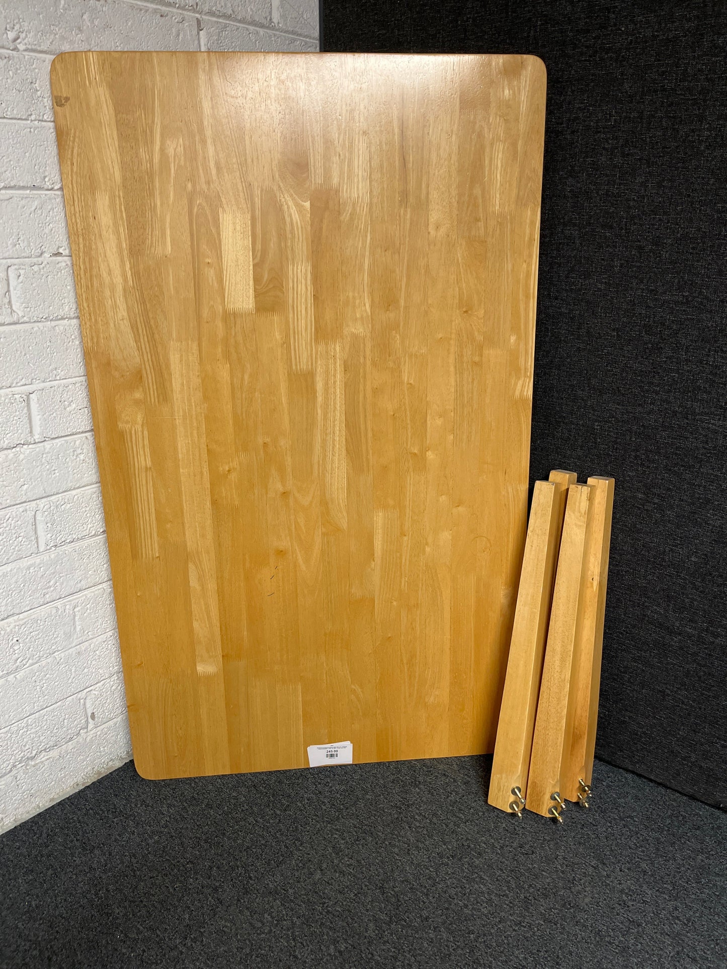 Rubberwood large 6ft kitchen table with 4 no. matching chairs%A0(table H 780 x W 1500 x D 930 mm) 1225
