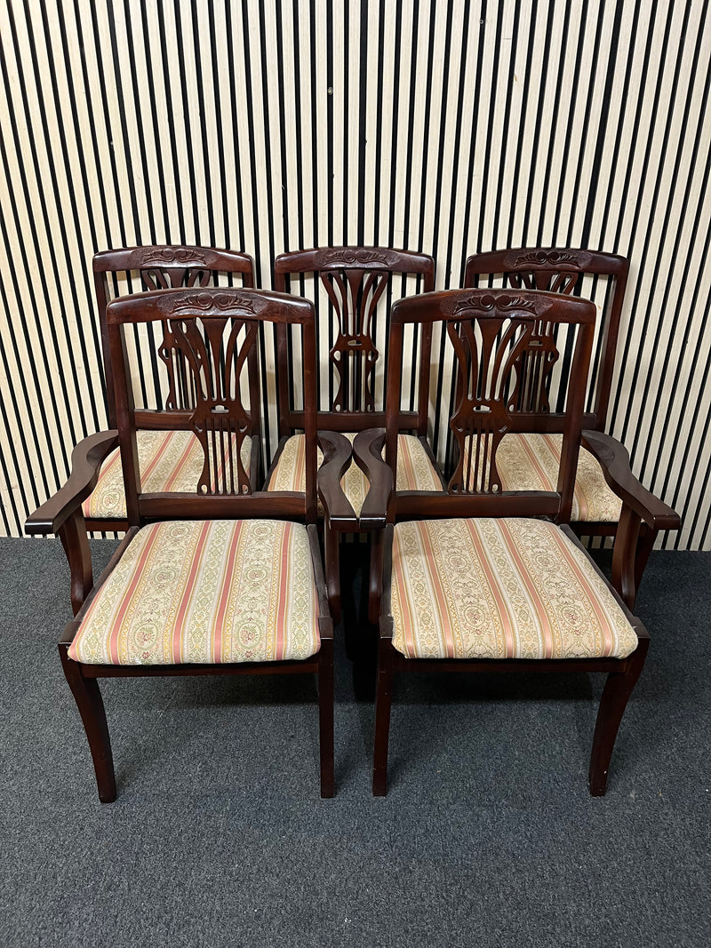 Mahogany framed shield-back upholstered dining chair (SET OF 6)  44563