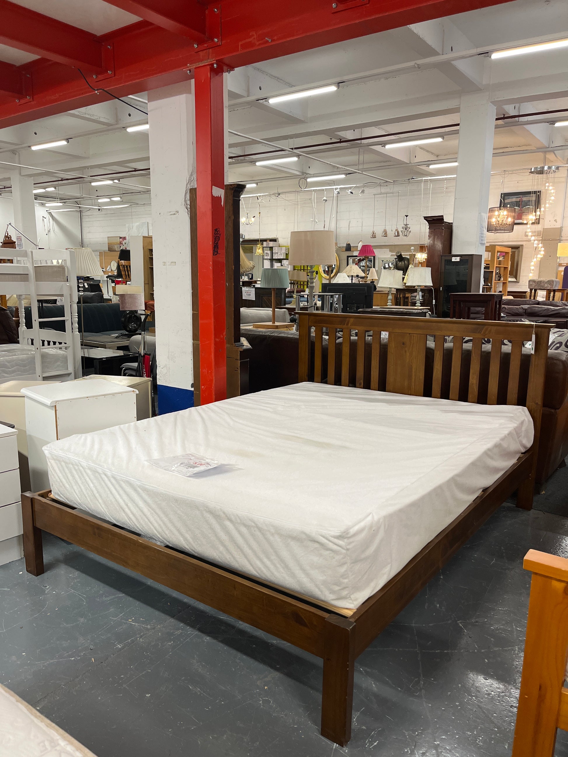 Solid walnut framed 5ft bed frame 2325