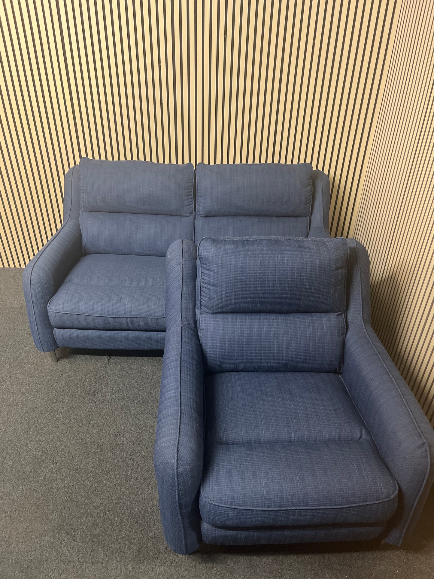 2+1 navy fabric modern suite1325