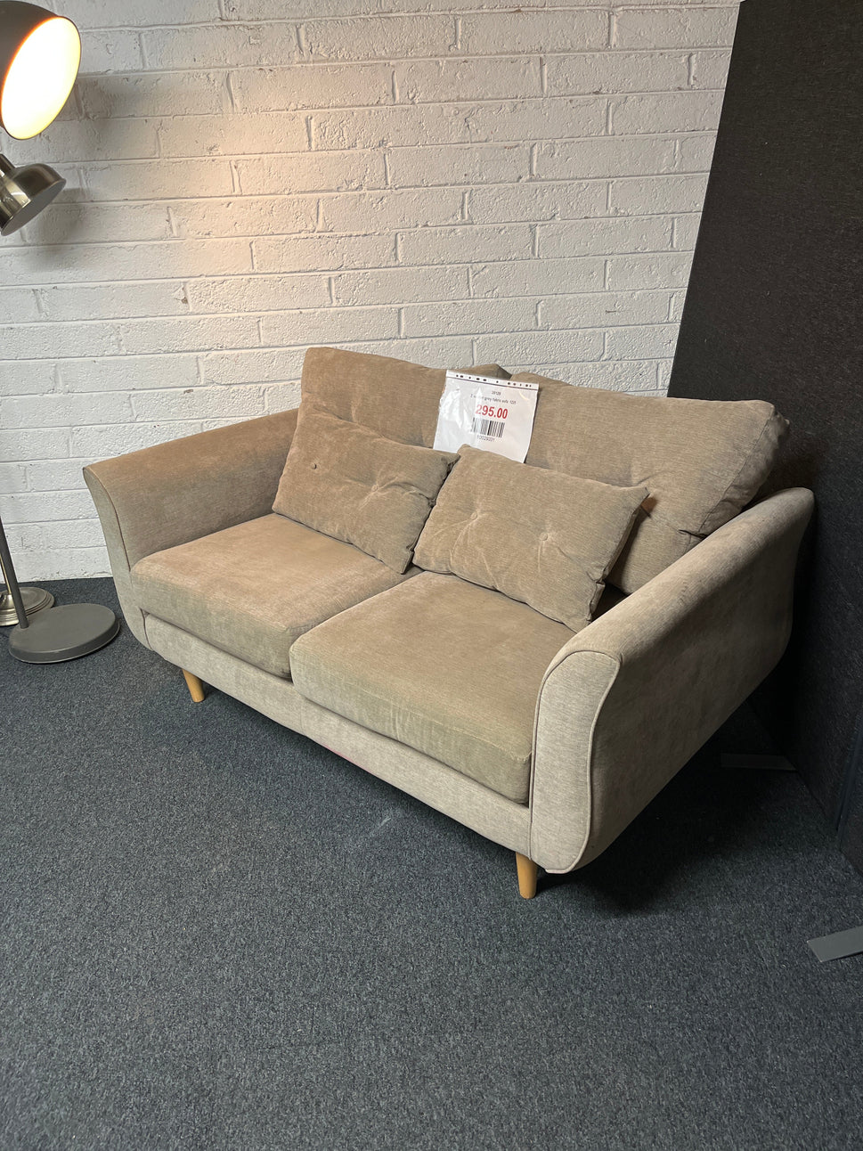 2 seater grey fabric sofa  1225