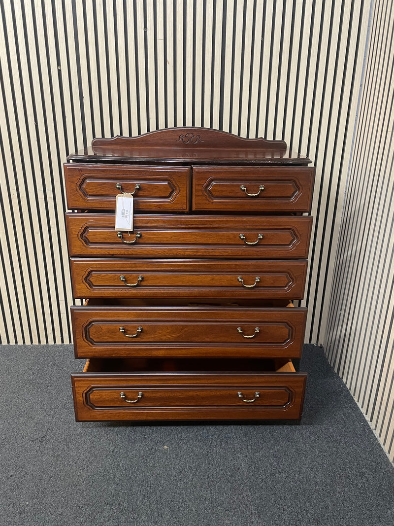 Mahogany 4+2 drawer chest of drawers (H 112 x W 88 x D 40 cm)  44685