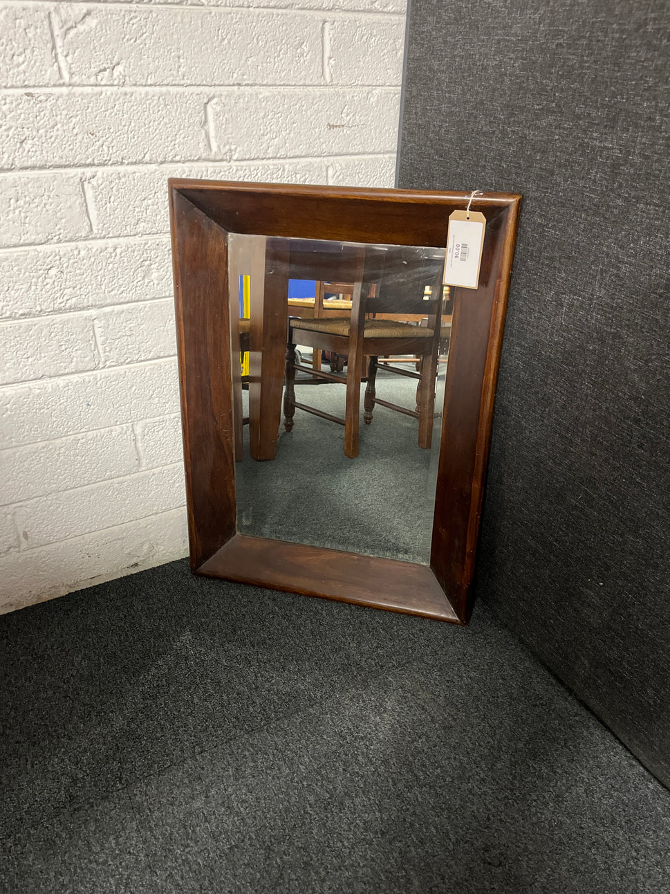 Solid dark wood rectangular mirror 2225