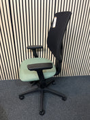 Switch Tegan ergonomic asynchro task chair with adjustable arms - Mesh back - jade green fabric seate 3 image
