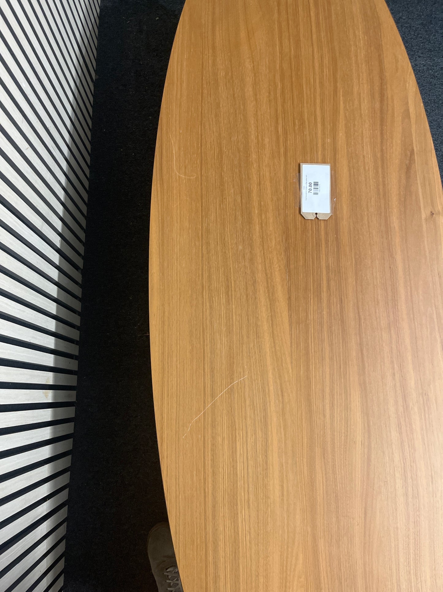 Oval low walnut modern coffee table 1425