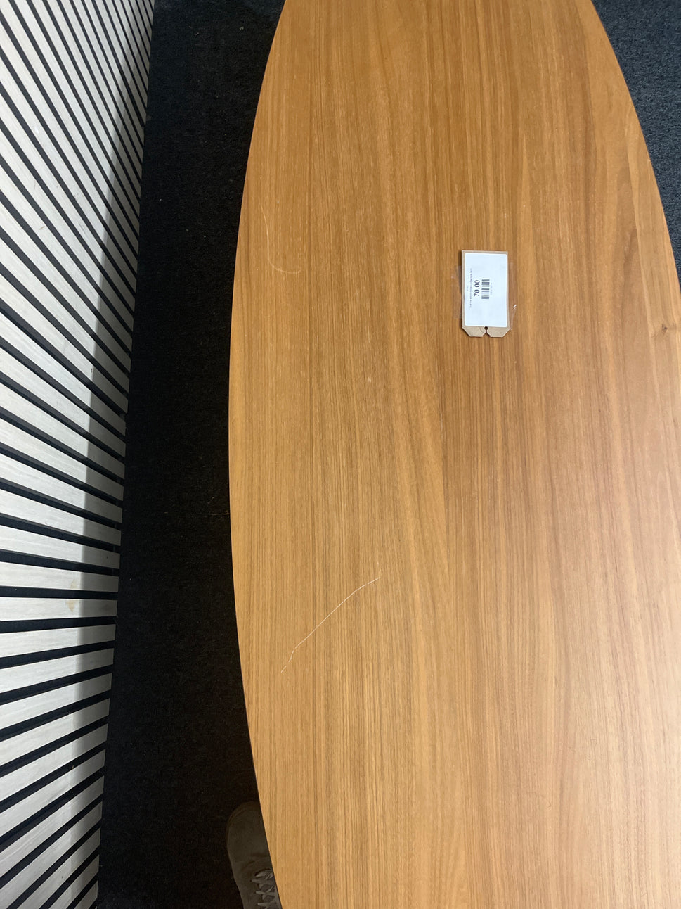Oval low walnut modern coffee table 1425