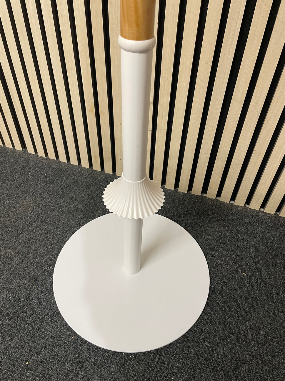 Tall Pine coat stand with white metal base