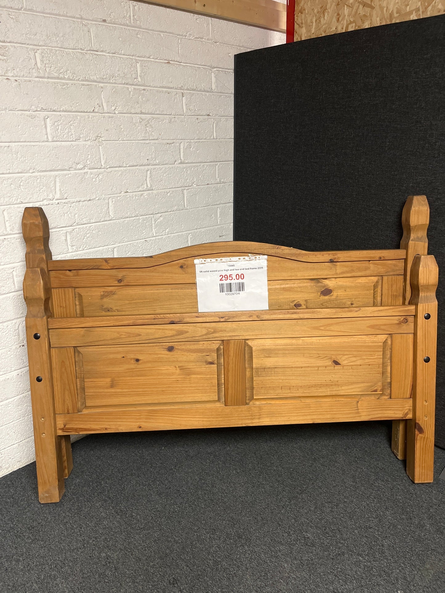 5ft solid waxed pine high and low end bed frame 2225
