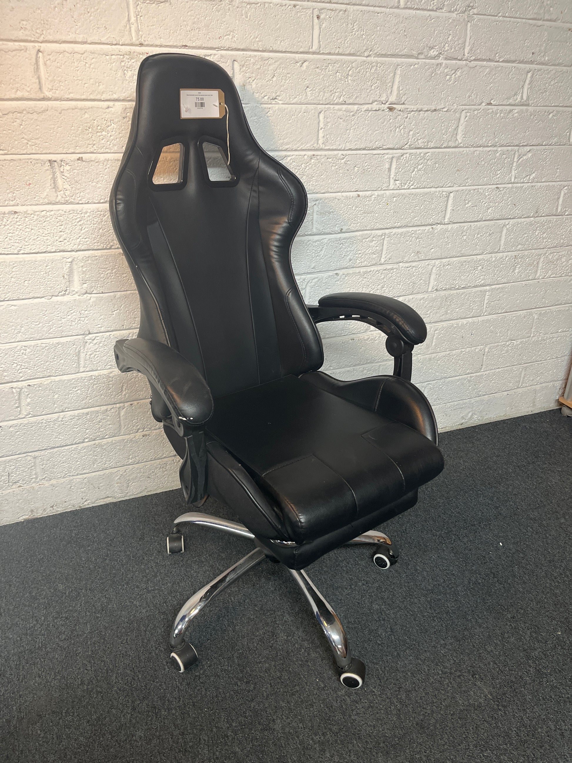 Black leatherette second hand gaming swivel chair 1325