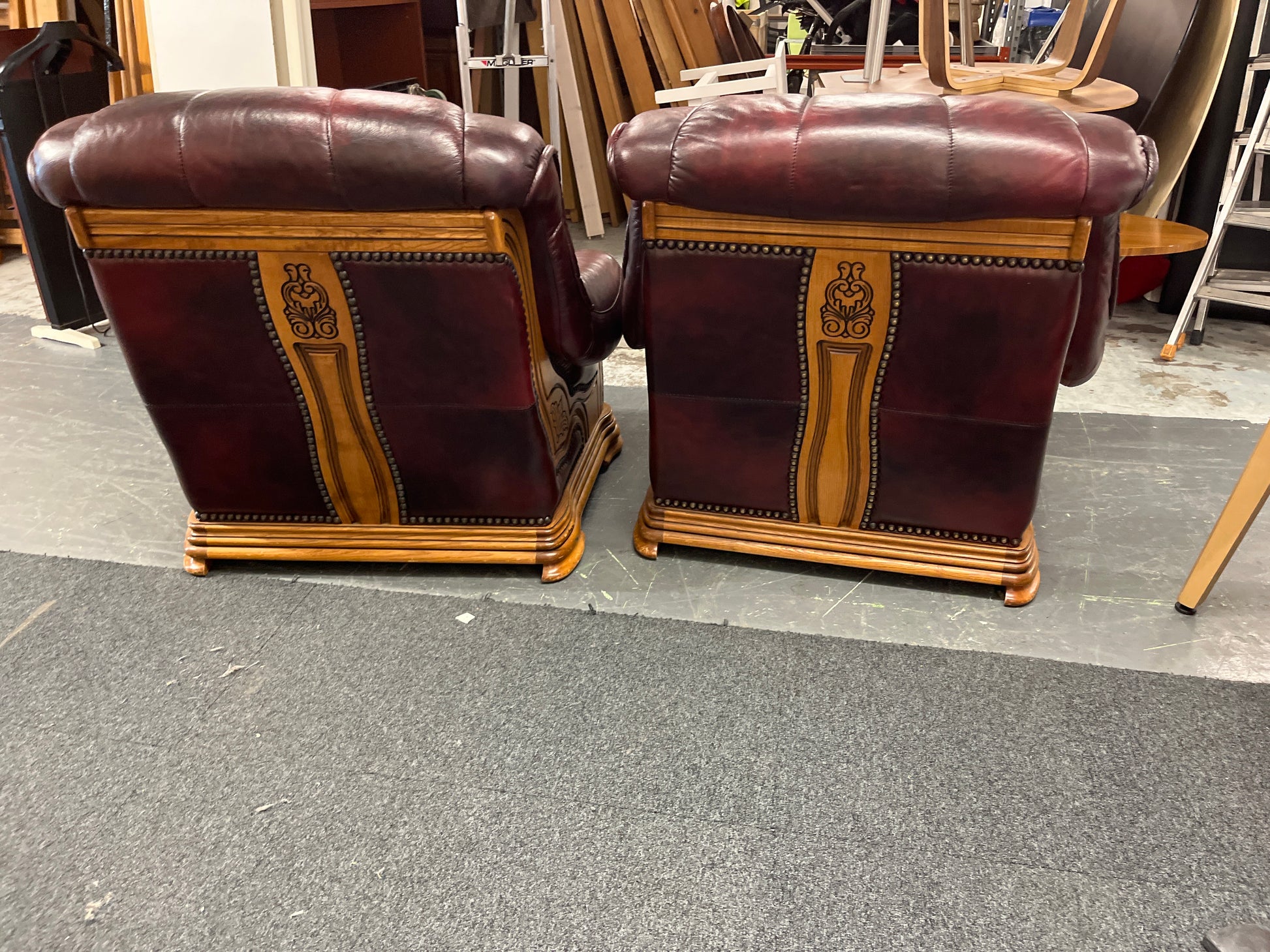 3+1+1 solid wood framed, real wine leather sofa suite 2325