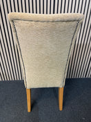Switch Gold fabric dining chair with oak frame and pin detail 3 image