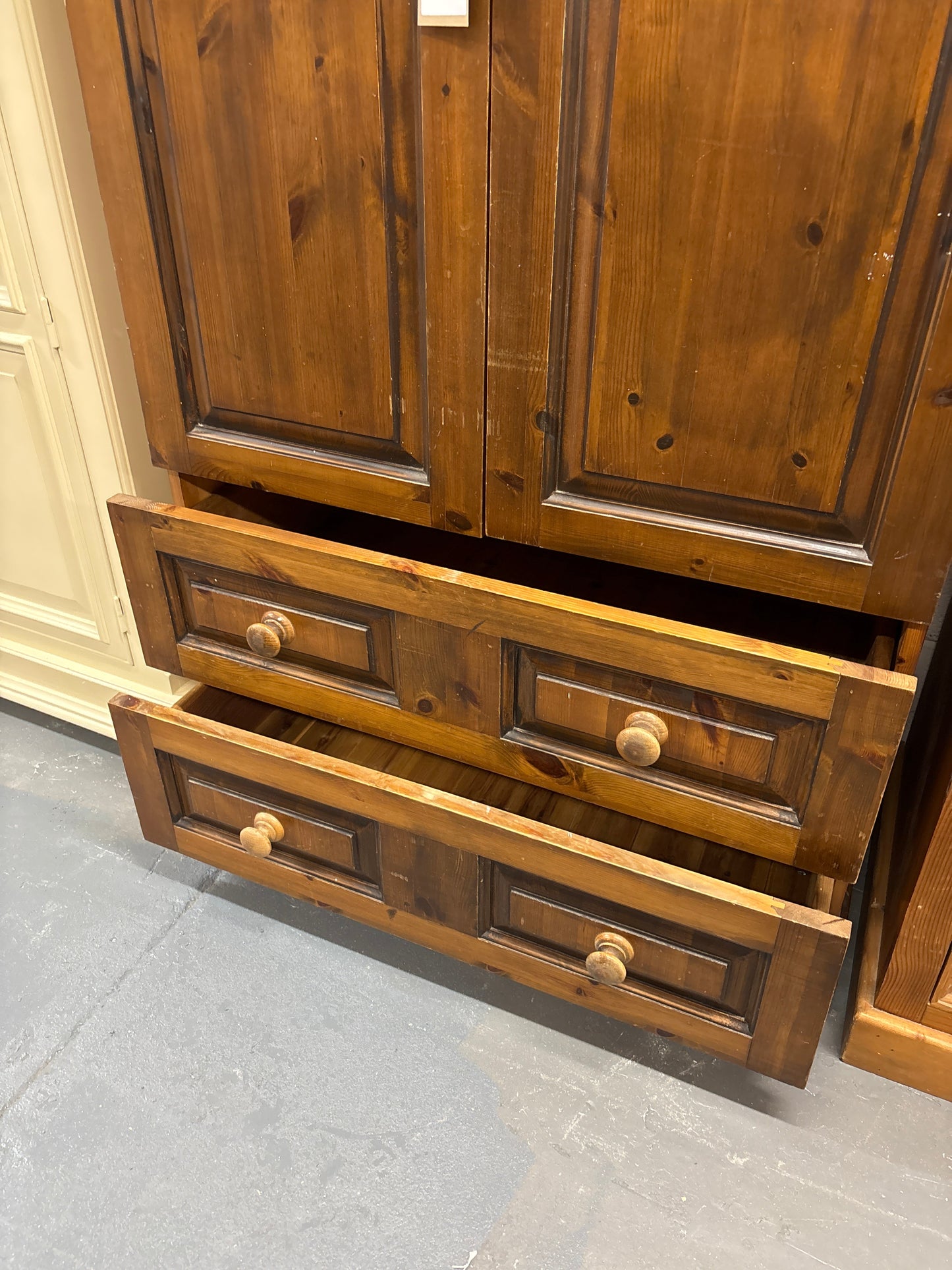 Natural pine tall 3 door wardrobe  3125