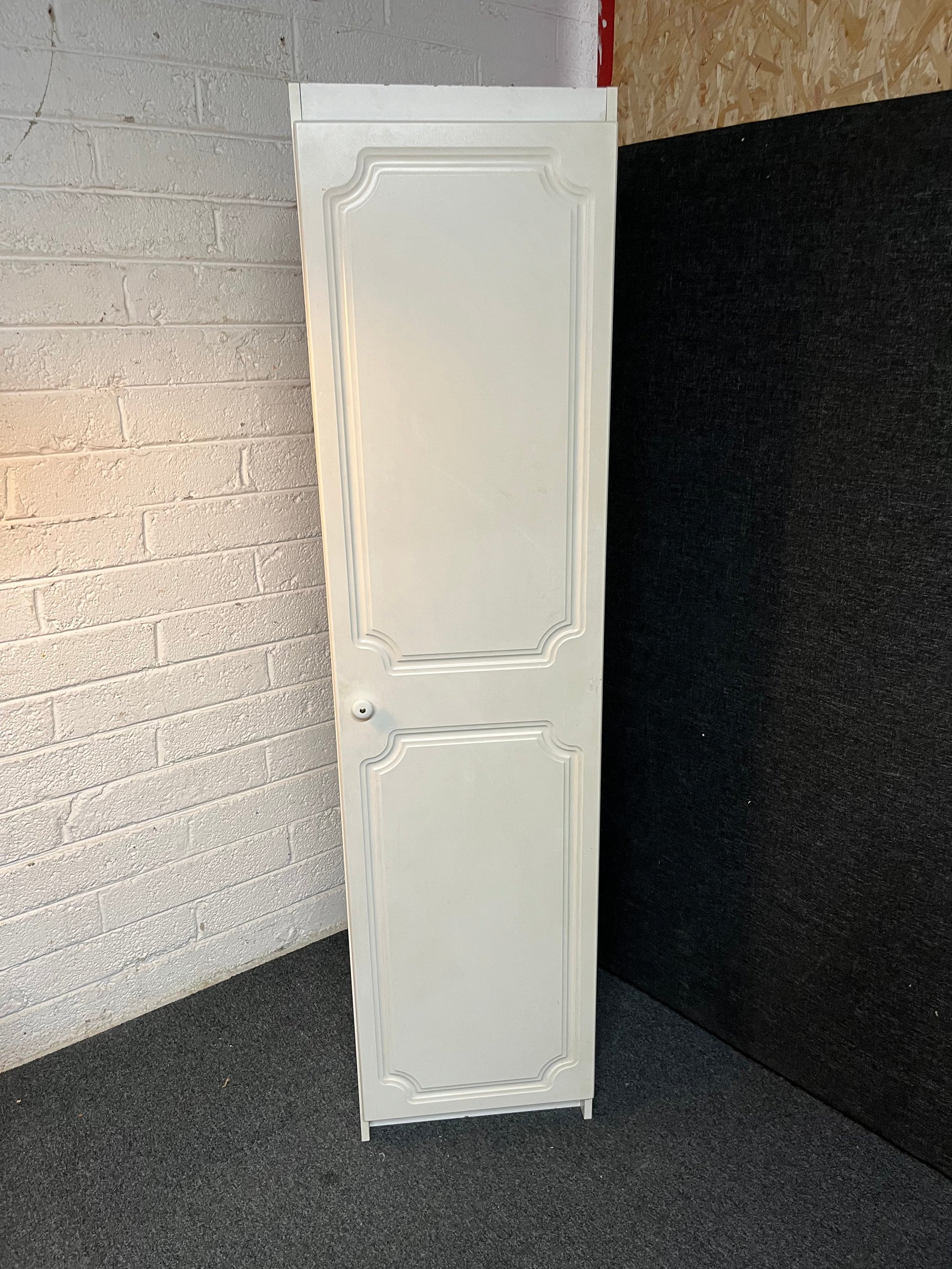 Tall single white laminate wardrobe 2225