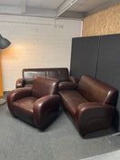 Switch 3+2+1 Dark brown leather modern sofa suite 2225 2 image