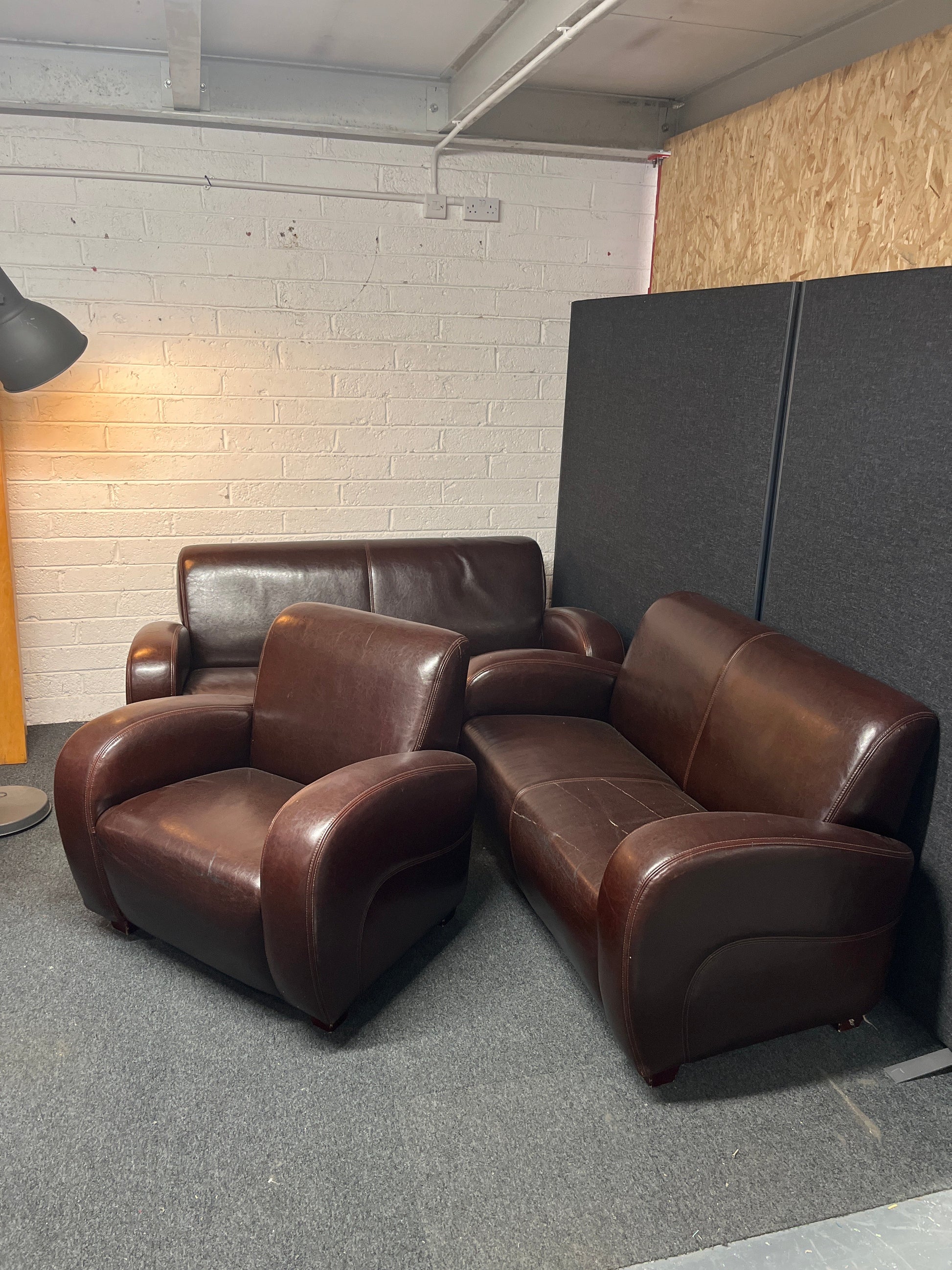 3+2+1 Dark brown leather modern sofa suite 2225