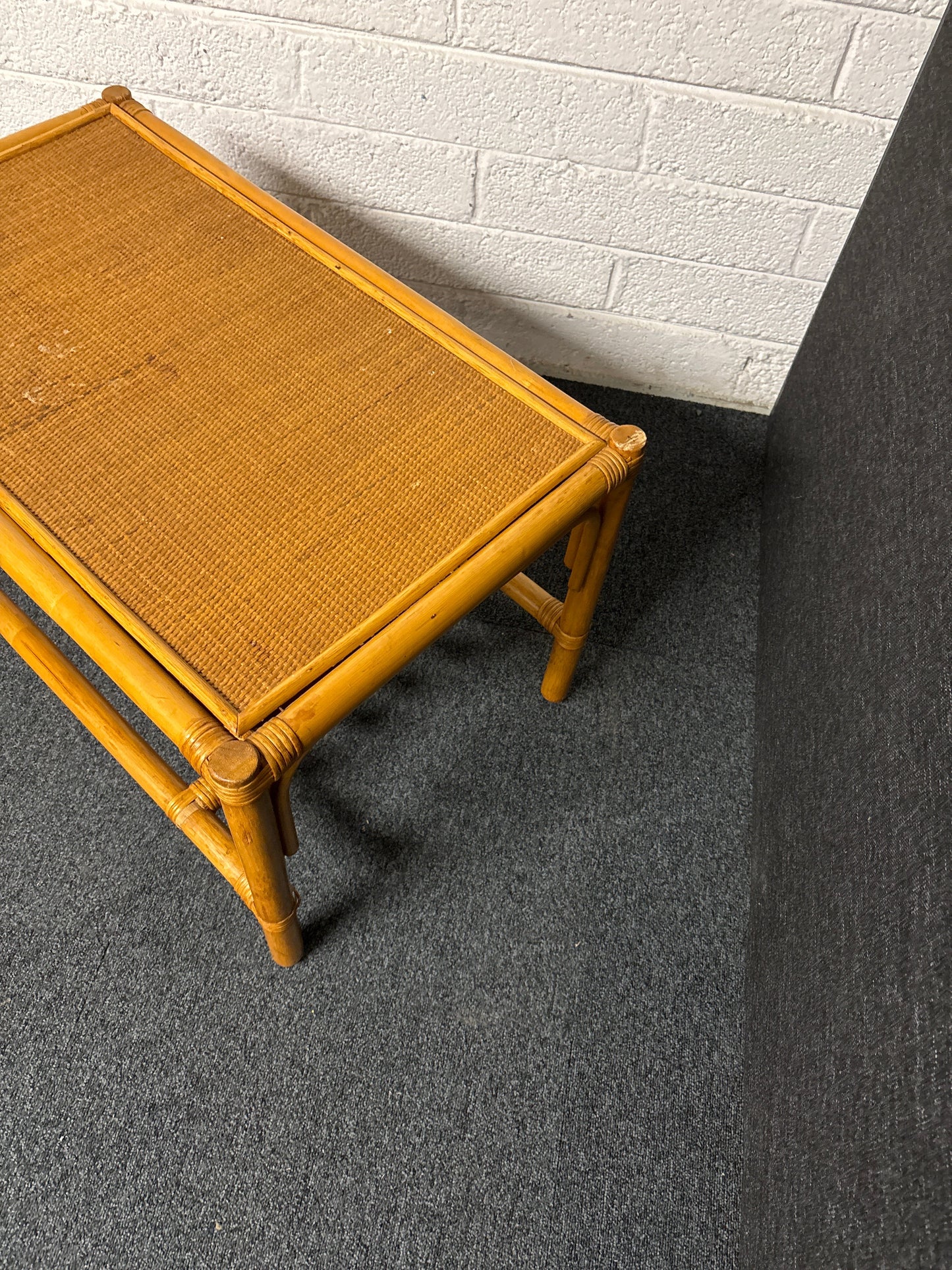 Cane low rectangular coffee table (H 450 x W 800 x D 490 mm) 1225