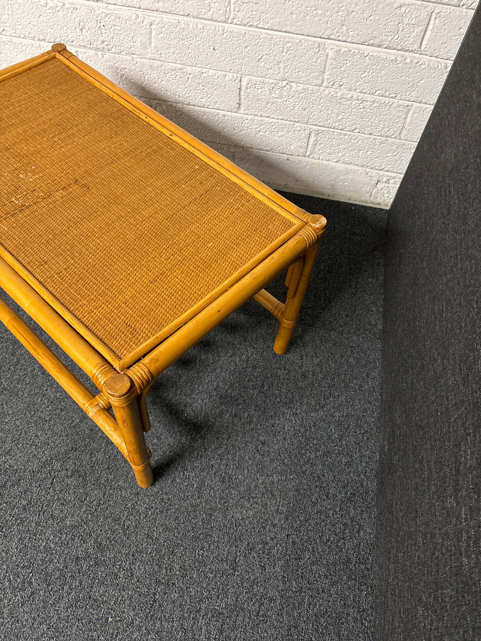 Cane low rectangular coffee table (H 450 x W 800 x D 490 mm) 1225