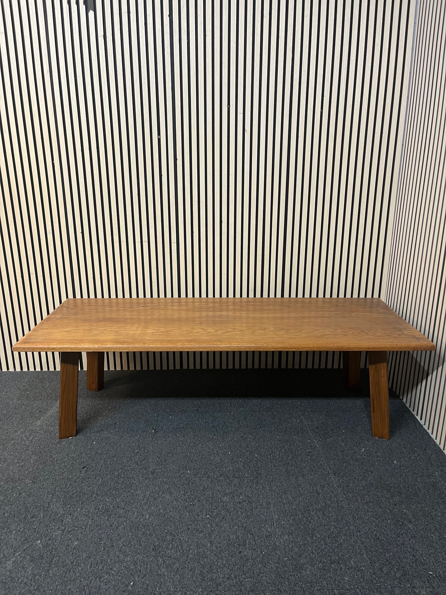 Large solid Oak rectangular bench (H 50 x W 174 x D 50 cm) 2226
