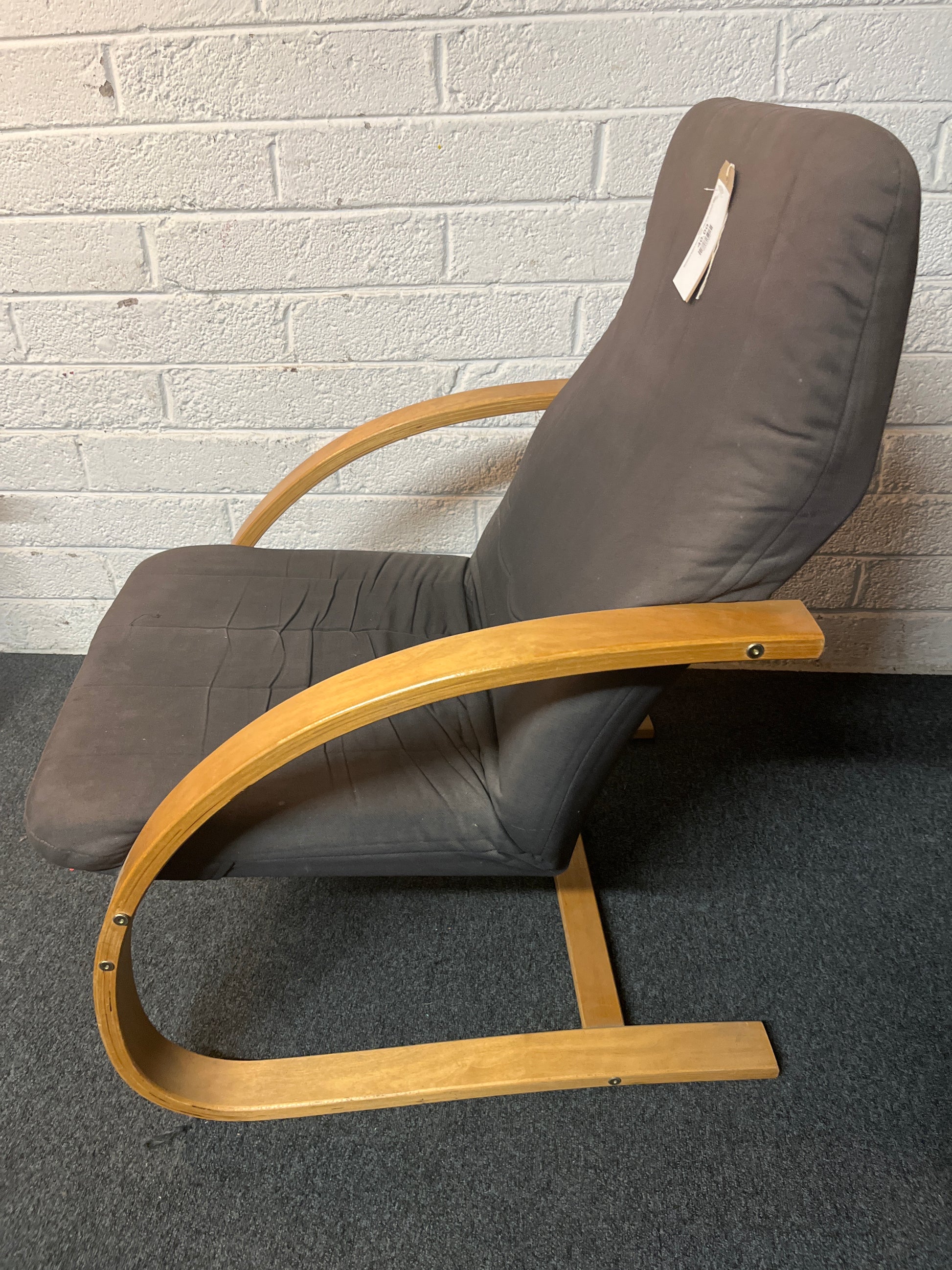 Bentwood beech framed chair with grey cushion 3225