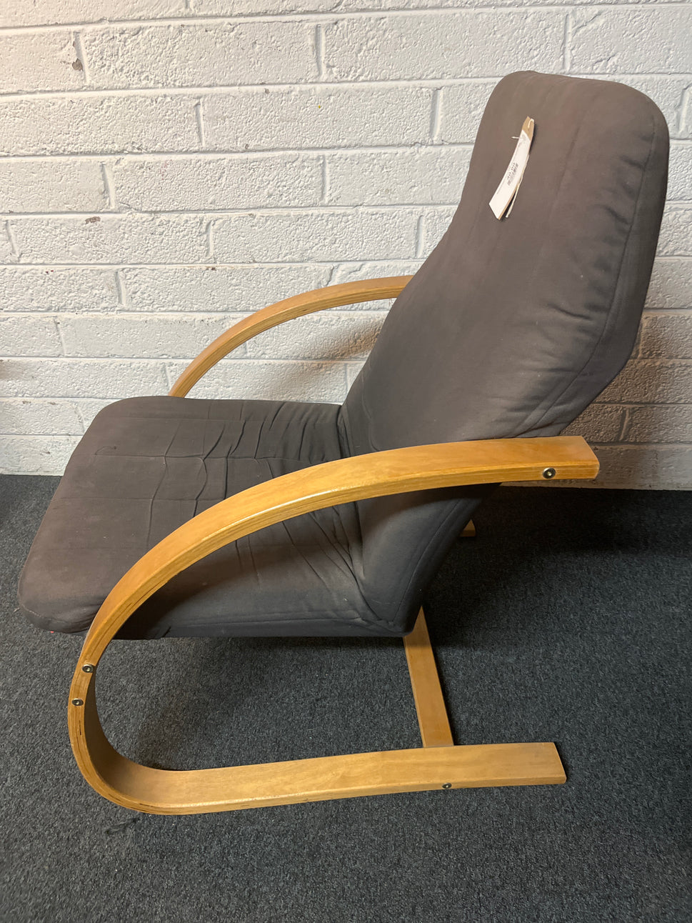 Bentwood beech framed chair with grey cushion 3225