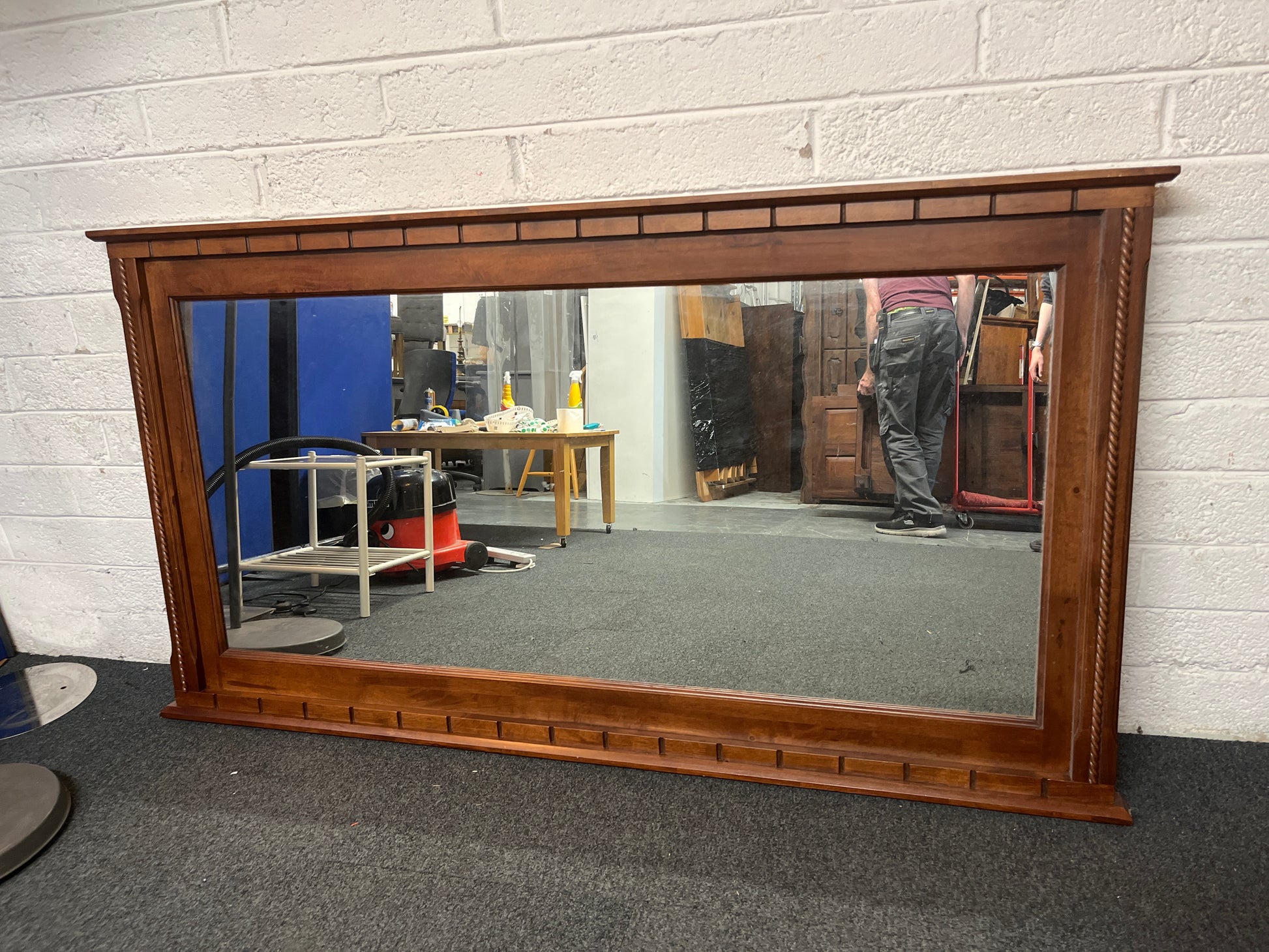 Cherry over mantle mirror with rope effect (W 175 x L 95 cm) 1325