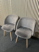 Switch Grey velour fabric club dining chair (SET OF 2) 3126 3 image