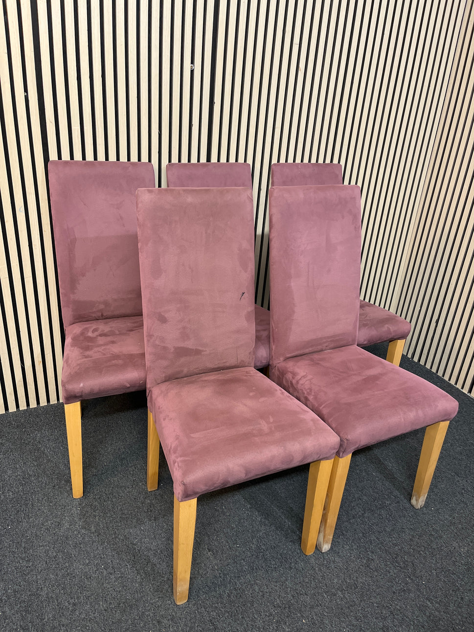 High back wine fabric dining chair (SET OF 5) 2226