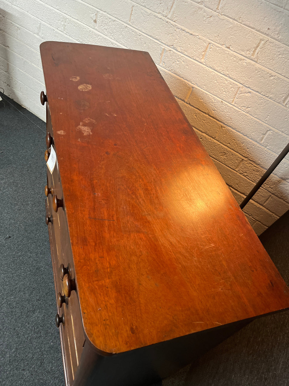 Antique 3+2 mahogany chest of drawers (H1110 x W 1220 x D 500 mm) 1225