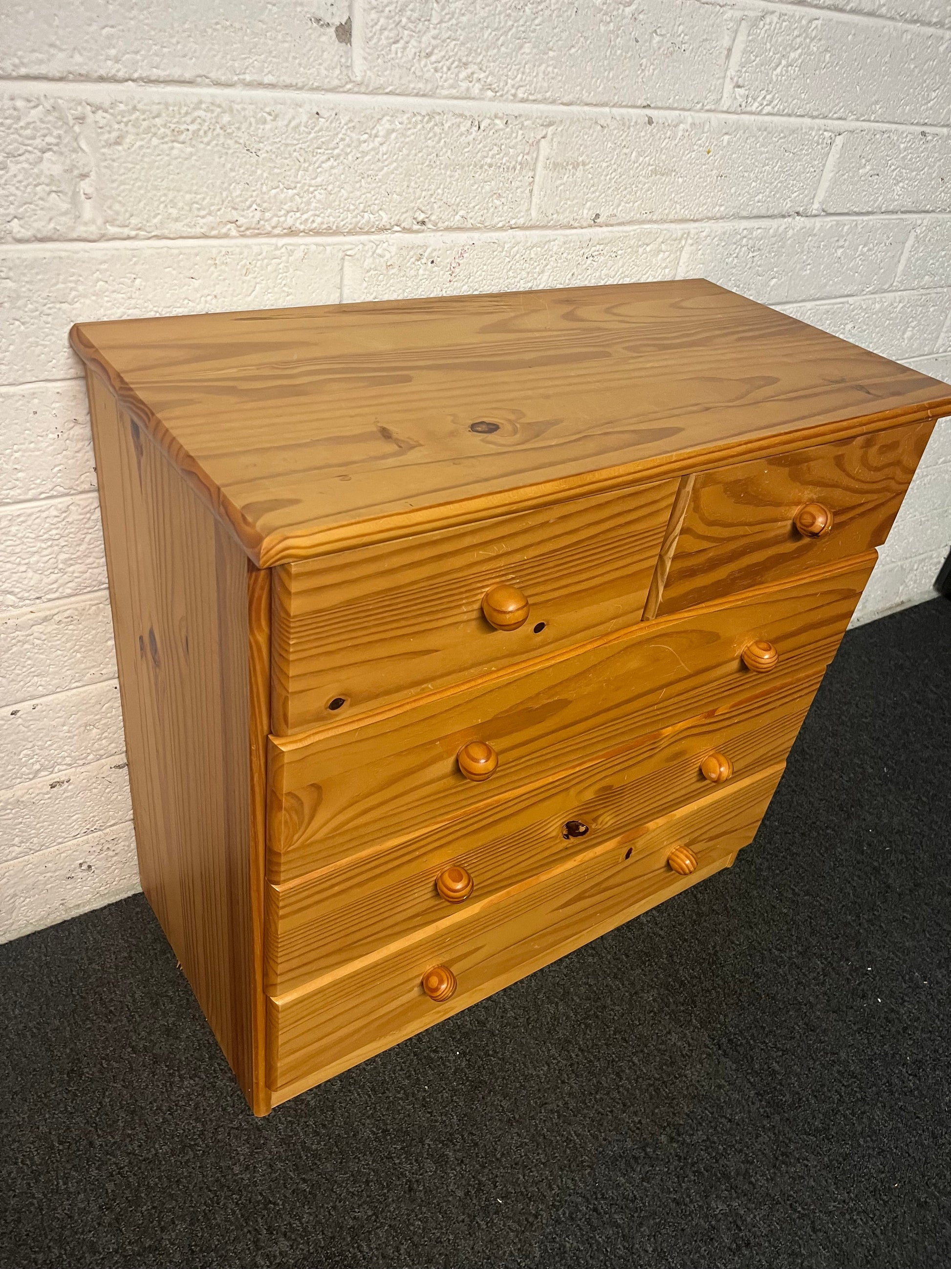 3+2 solid pine chest of drawers (H 75 x W 79 x D 40 cm) 2225