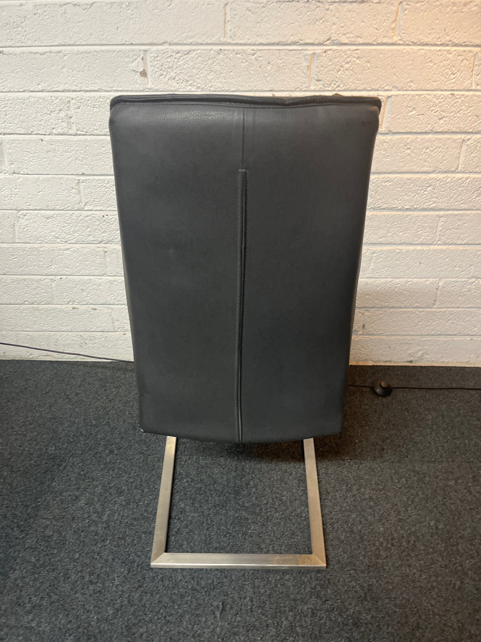Modern Black leatherette Dining chair with metal frame  1225