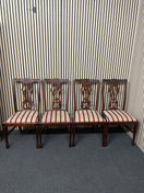 Switch Rossmore Mahogany dining chair with red and white pattern fabric seat (Set of 4) 1226 2 image