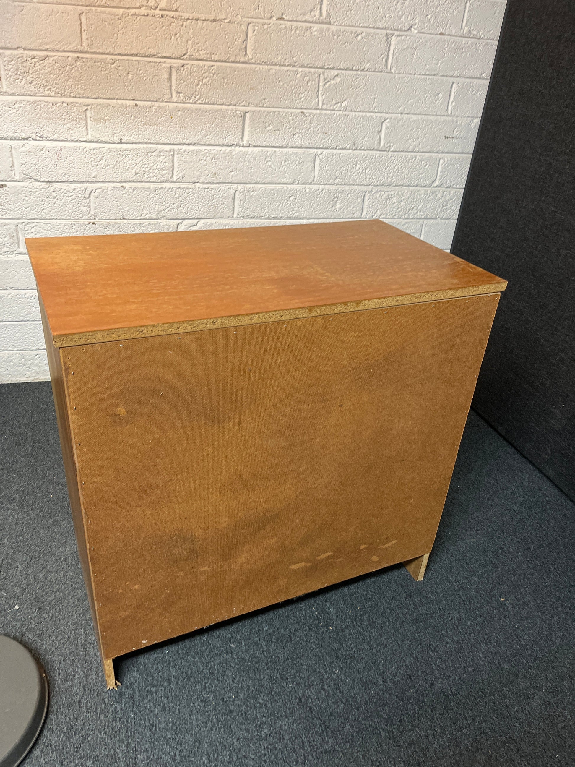Teak stained 3 drawer chest 785Hx780Wx430D 2225