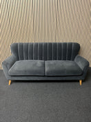 Switch Dark blue velour 3 seater fabric sofa suite 2325 2 image