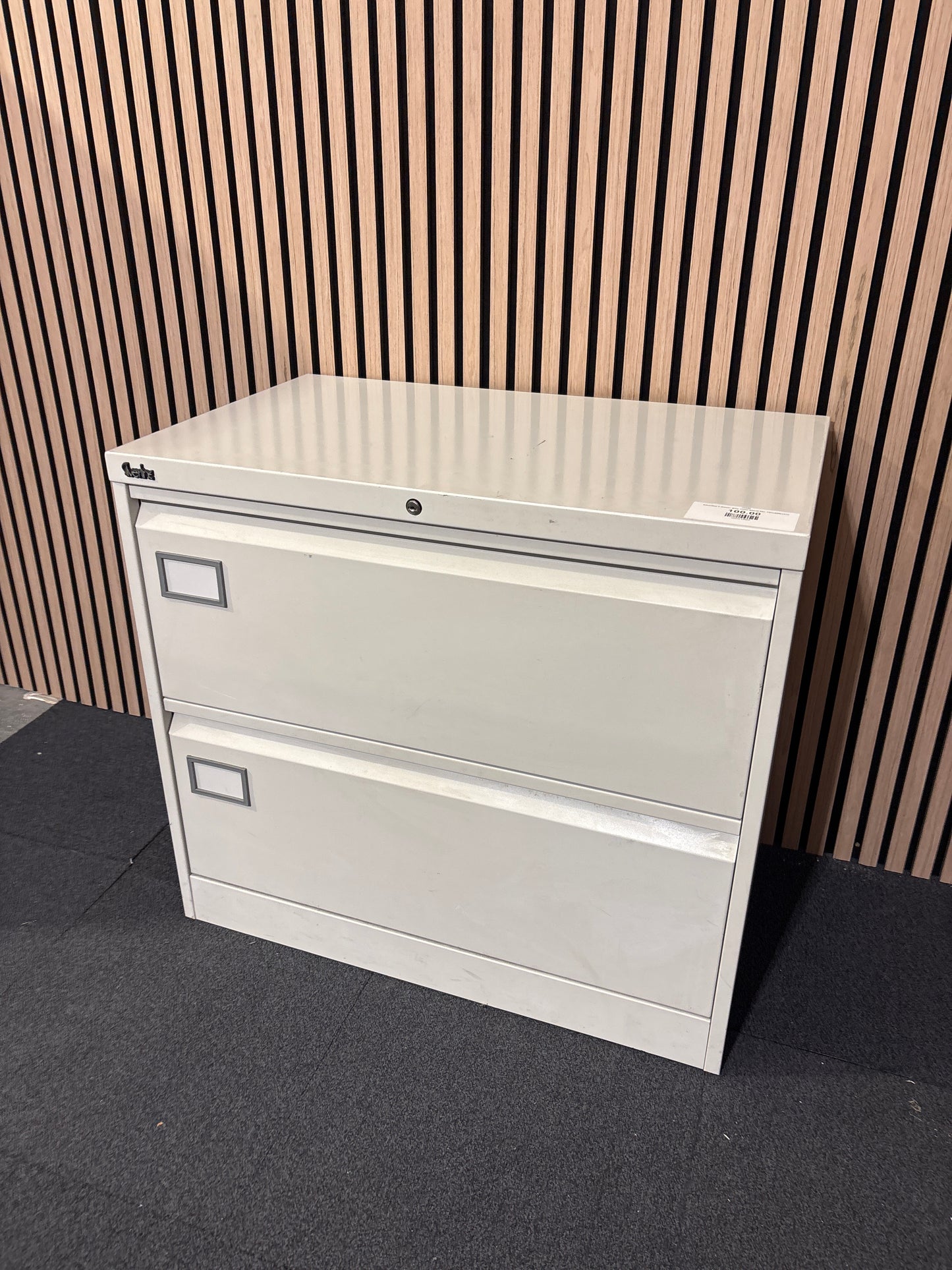 Silverline 2 drawer grey metal lateral filer 70Hx80Wx47D