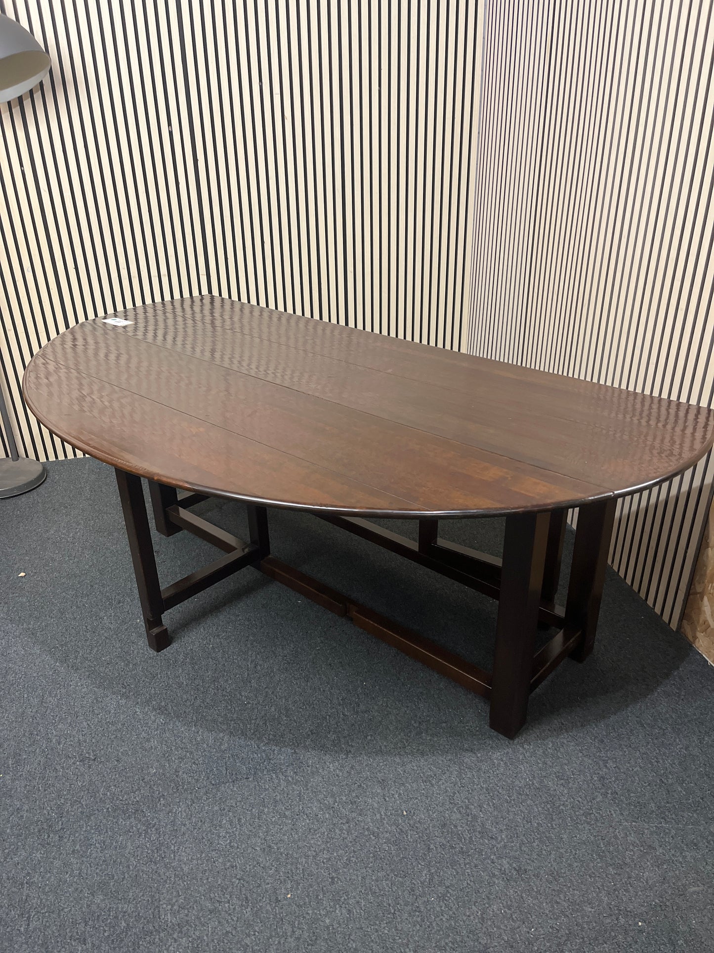 Stag solid dark wood drop leaf dining table  2226