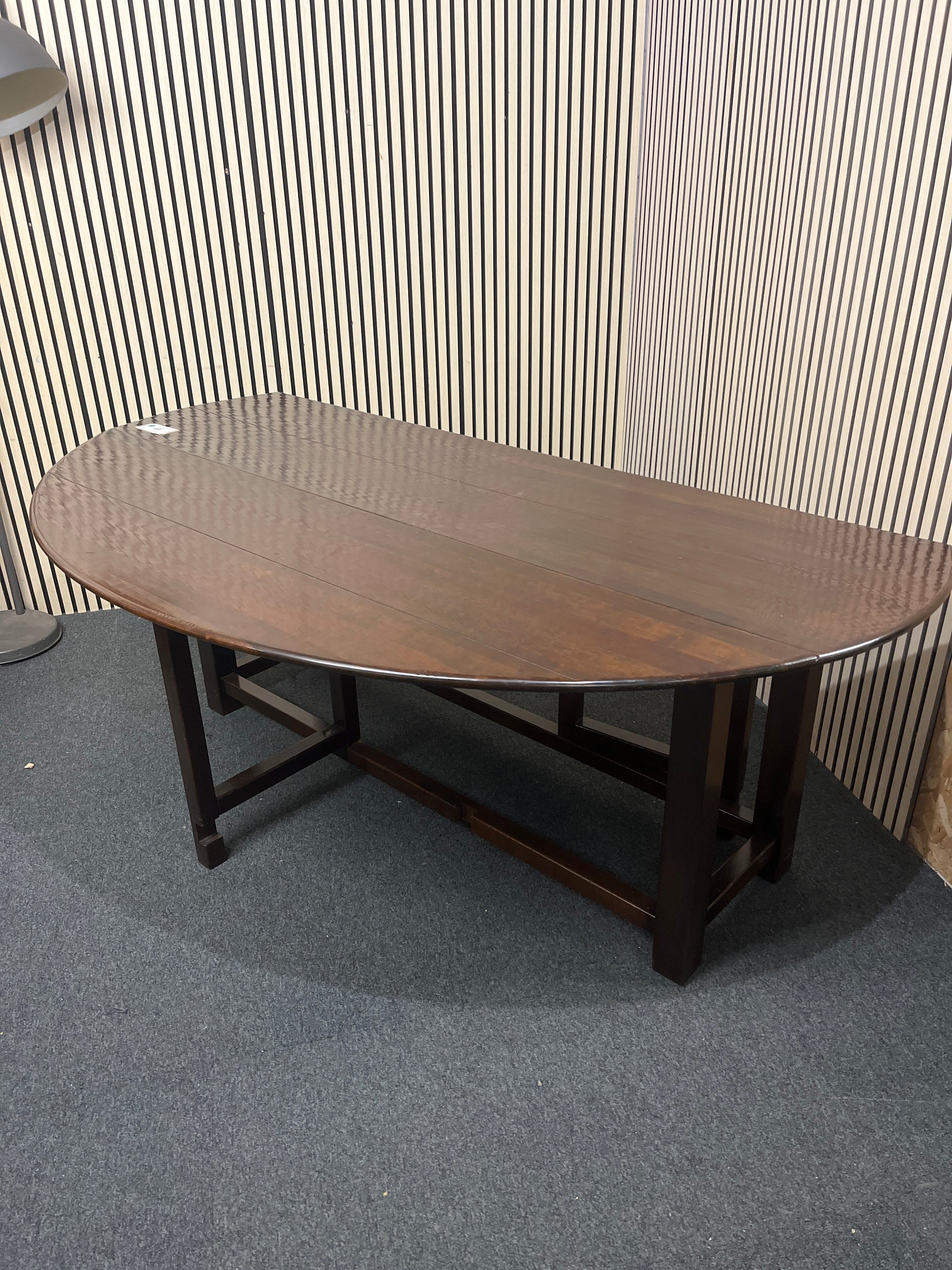 Stag solid dark wood drop leaf dining table  2226
