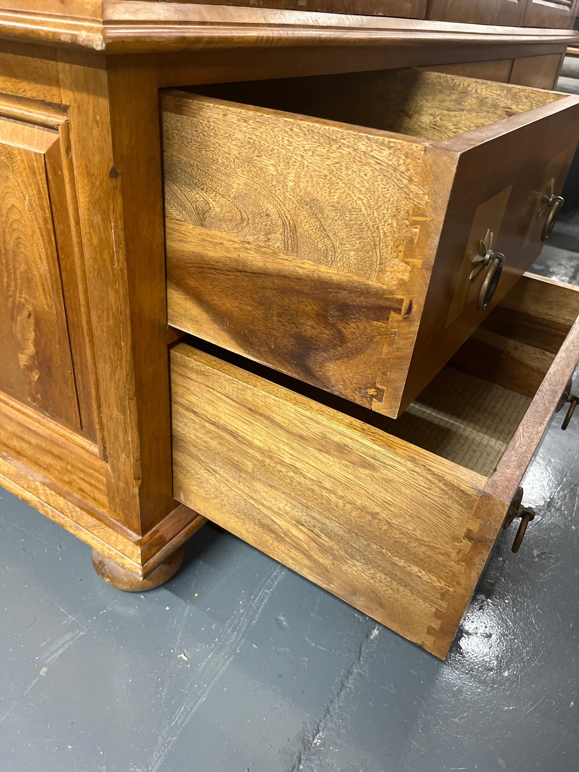 Tall 3 door 6 drawer solid mahogany inalid wardrobe(H 195 x W 175 x D 65 cm).( (PART OF A SET BUT CAN BE SOLD SEPARATELY) 2225