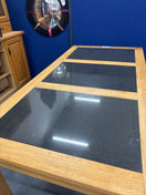 Switch Hardwood large rectangular kitchen table with black granite inserts 2 image