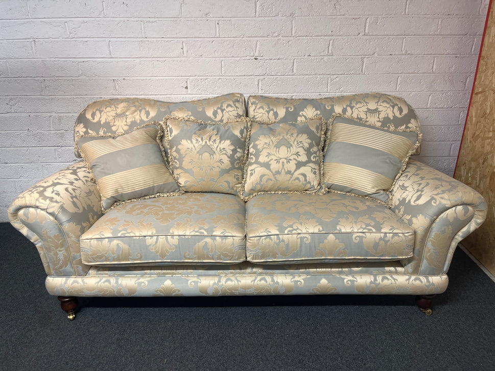 3+2 finline blue mixed fabric suite, brass castors, solid wood frame 3225