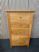 Switch Solid oak 5 drawer tallboy (H 129 x W 68 x D 48 cm) 1126 2 image