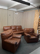 Switch 3+1+1 Brown Leather reclining sofa suite   3126 2 image