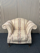 Switch Ornate roll back stripped fabric armchair with castors 2425 2 image